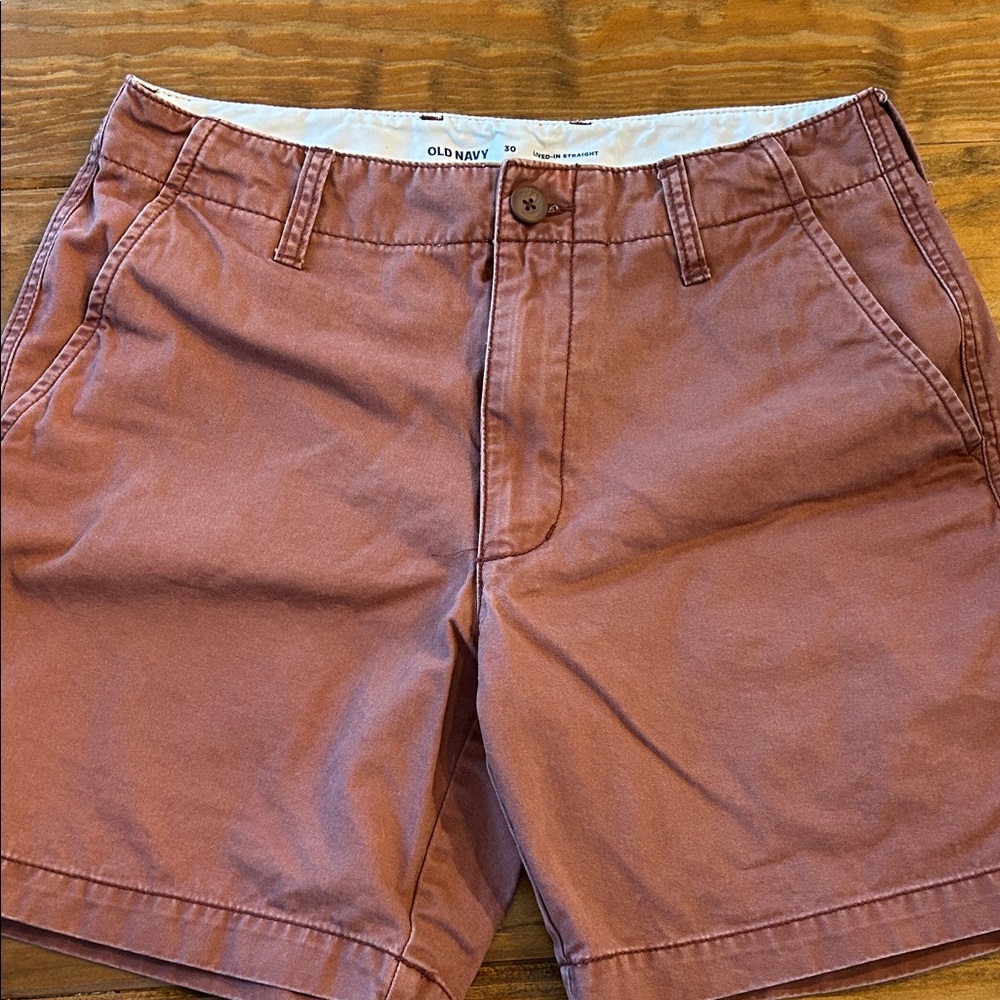 Old Navy Dusty Rose Men’s Size 30 Casual Lived-in Straight Shorts 6.5” inseam